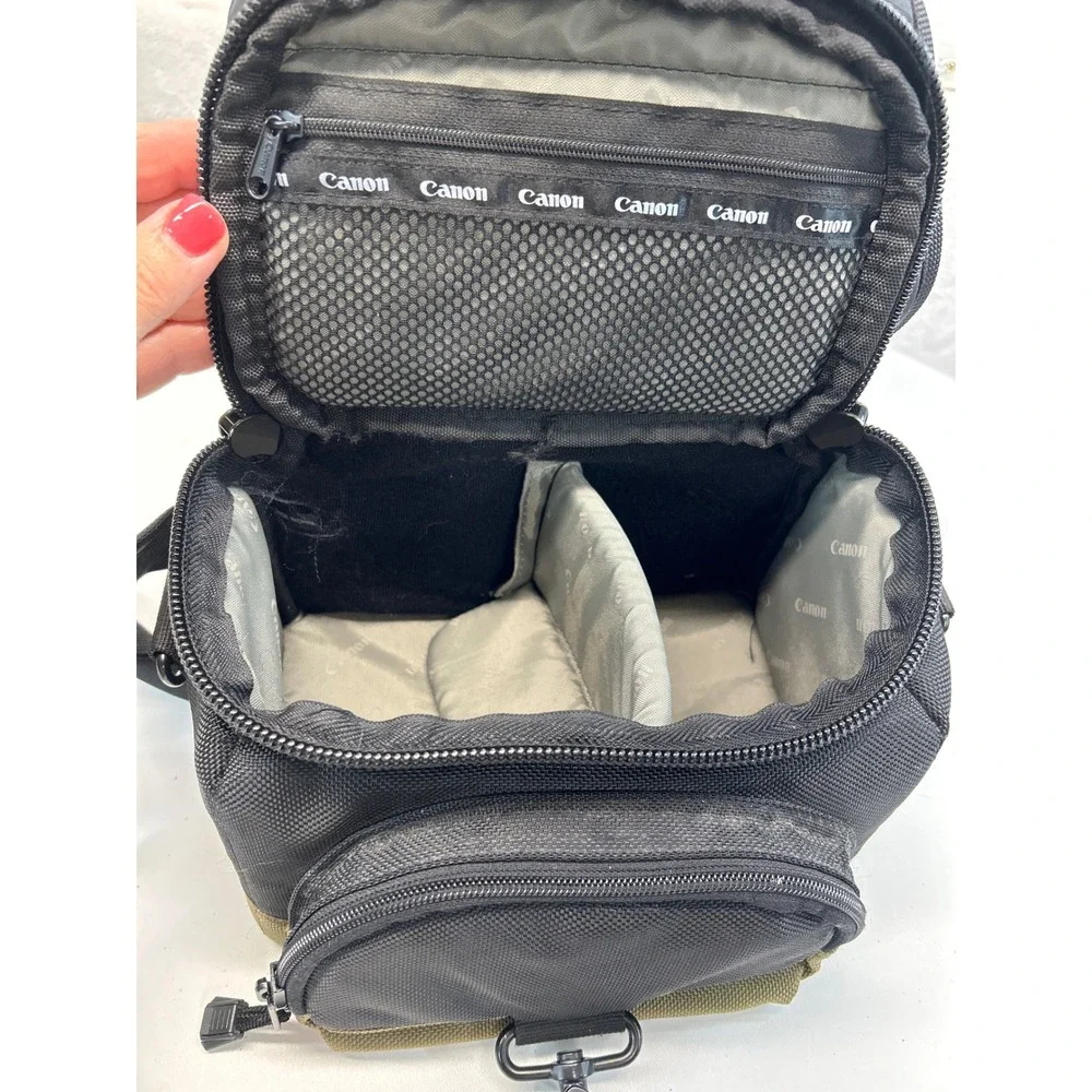 Canon Camera Bag Black Olive Green Padded Waist Belt Case‎ Small Photography